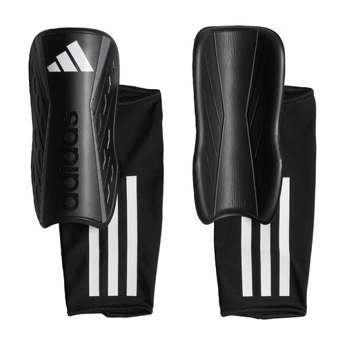 adidas Unisex-Adult Tiro Soft Ground League Shin Guards Black/White/Iron Metallic Large